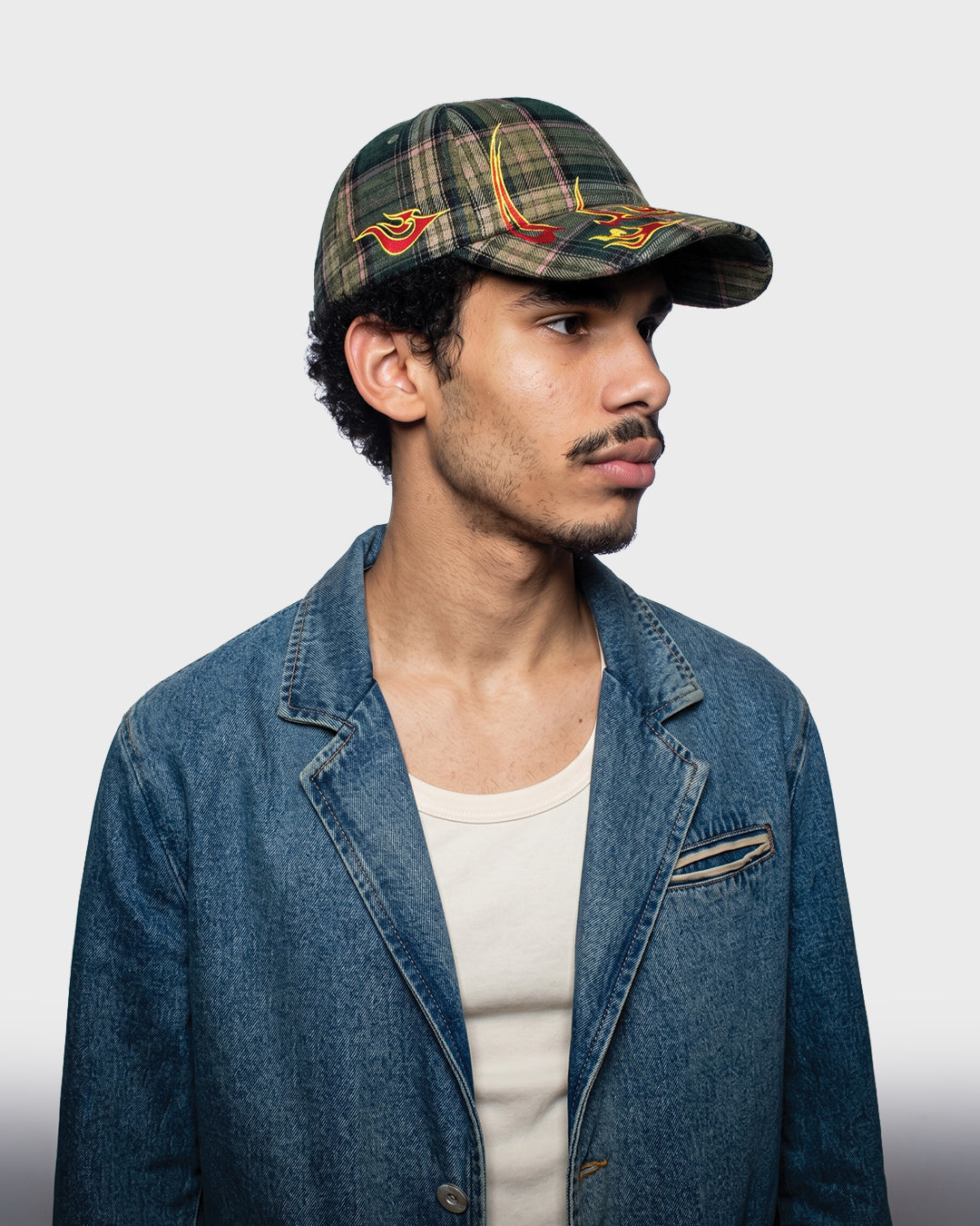 Flame Brim Tartan Cap
