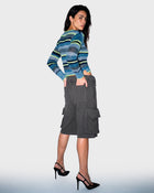 Wool Cropped Stripe Knit
