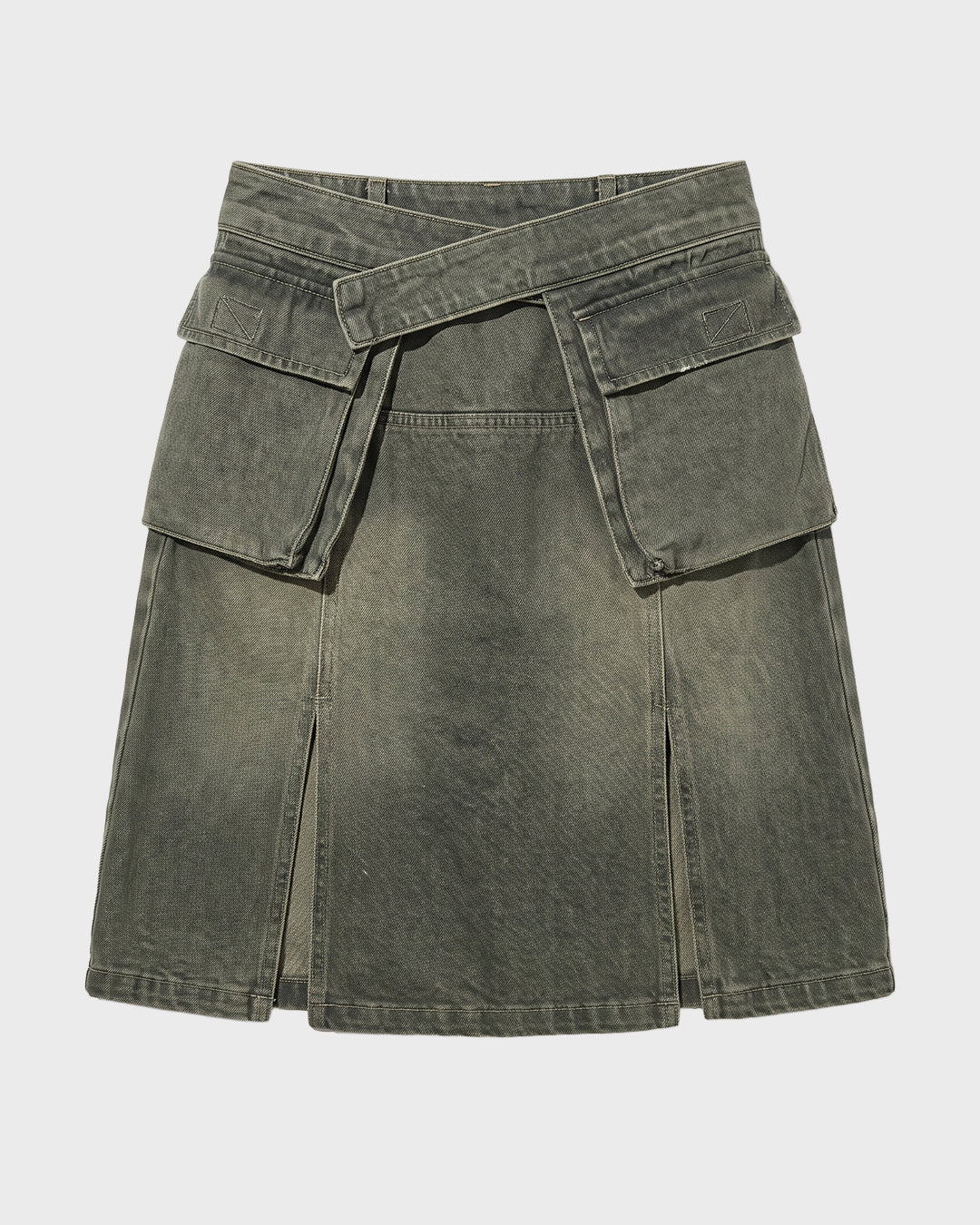 Cross Waist Denim Skirt