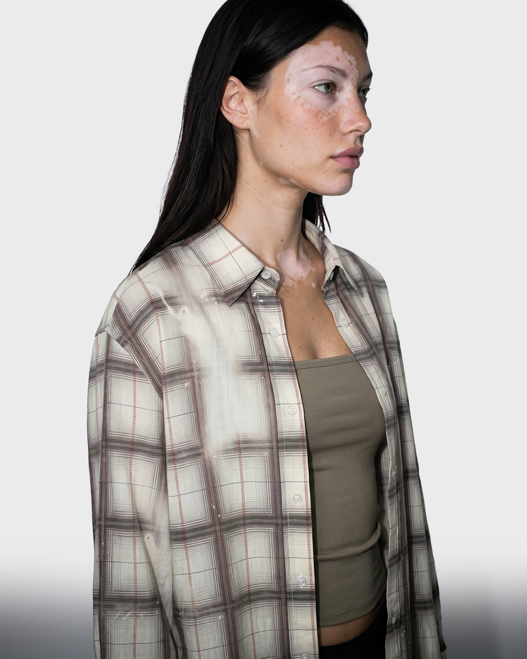 Bleach Patch Plaid Shirt