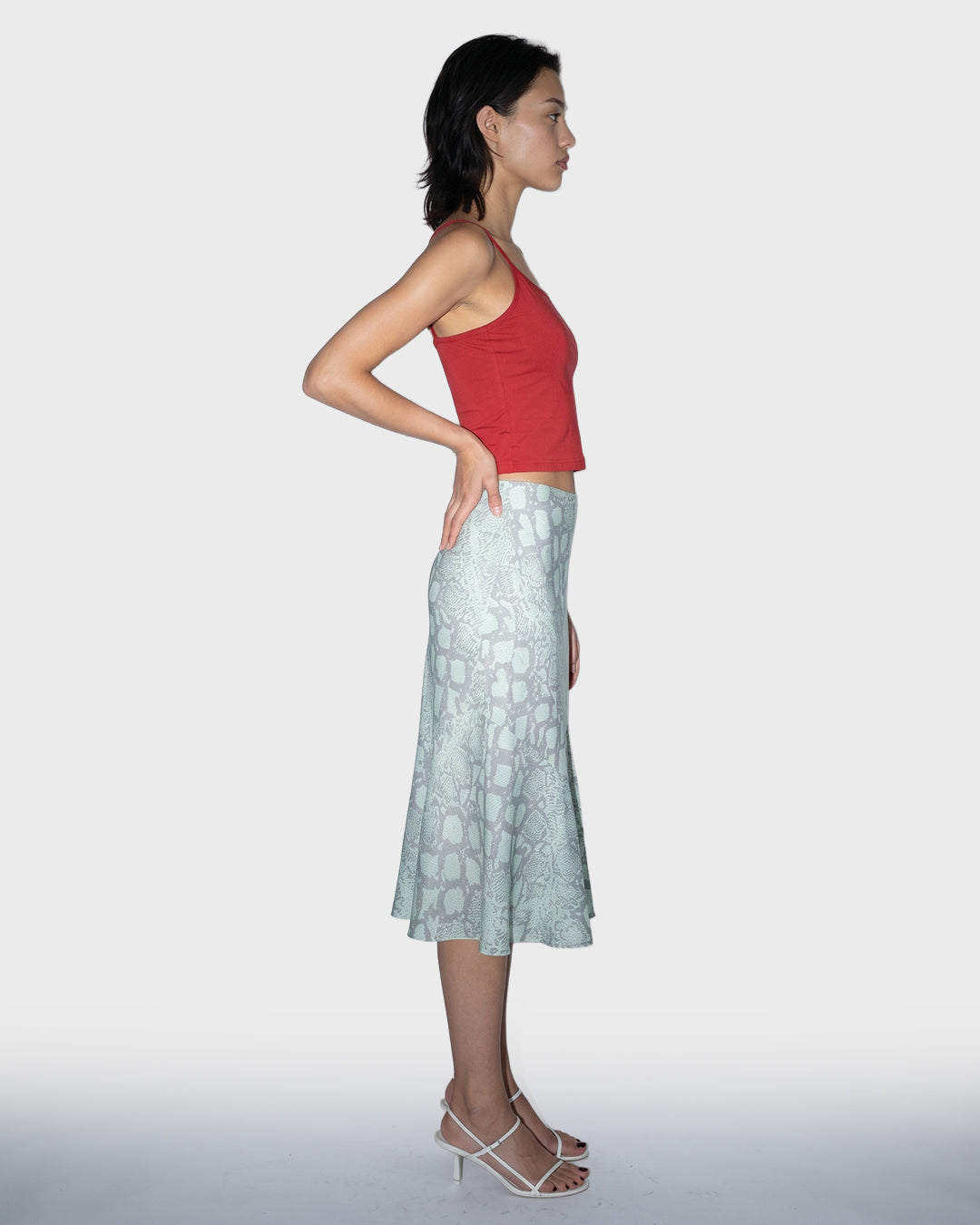 Silk Scale Flare Skirt