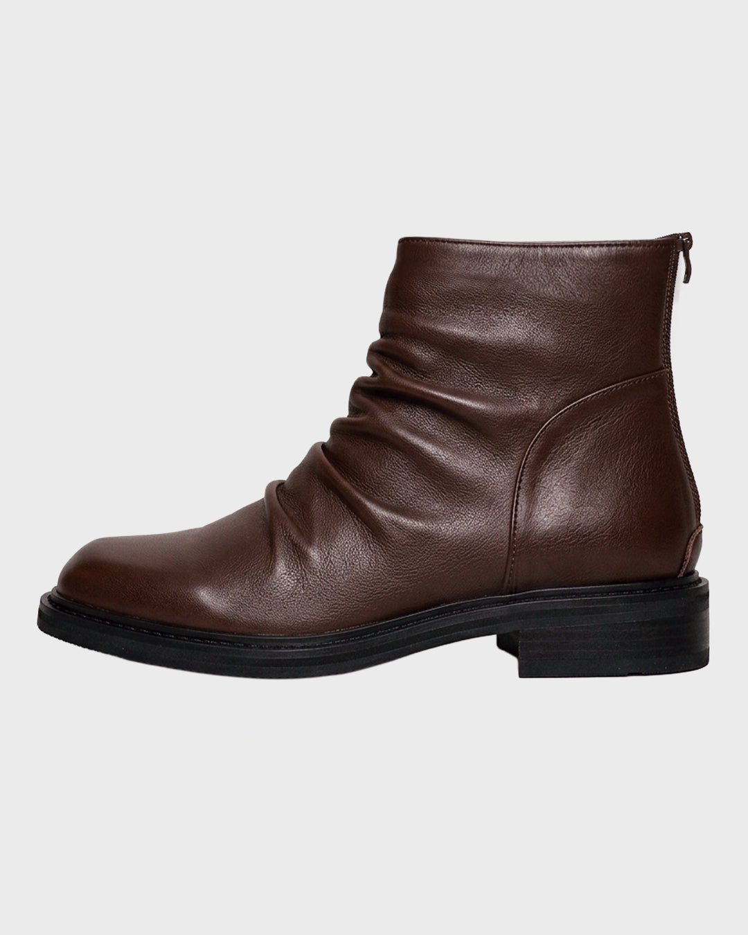 Stivale drappeggiato in pelle