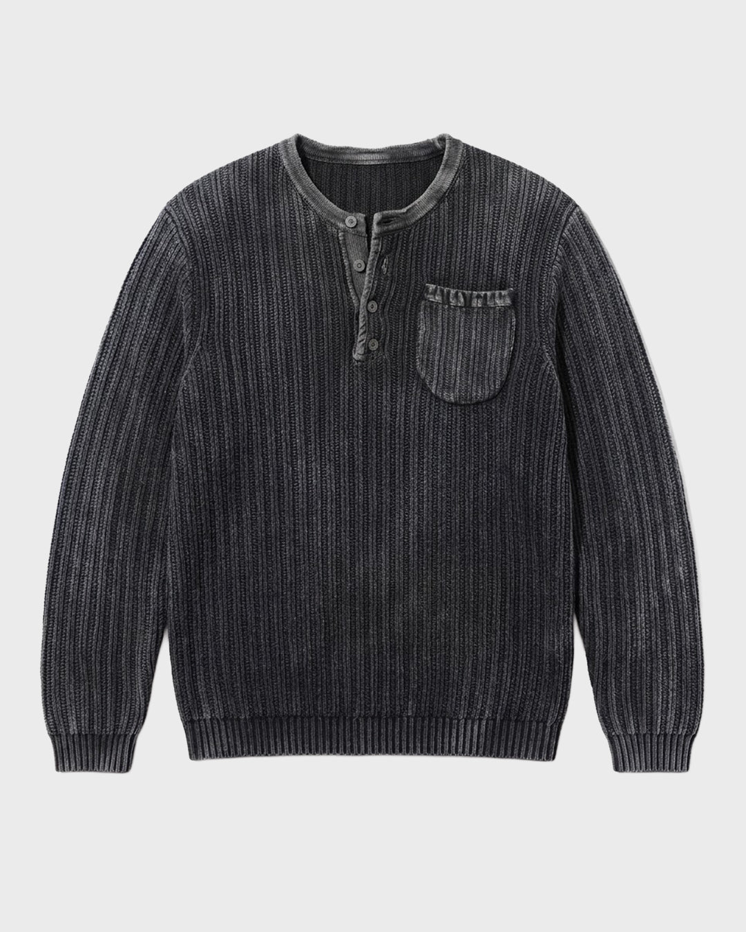 Washed Henley Knit