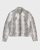 Chaqueta de piel con estampado de serpiente