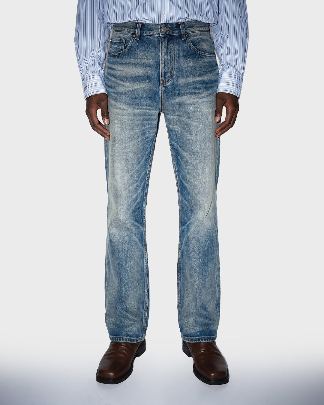 Ice Wash Bootcut Jeans