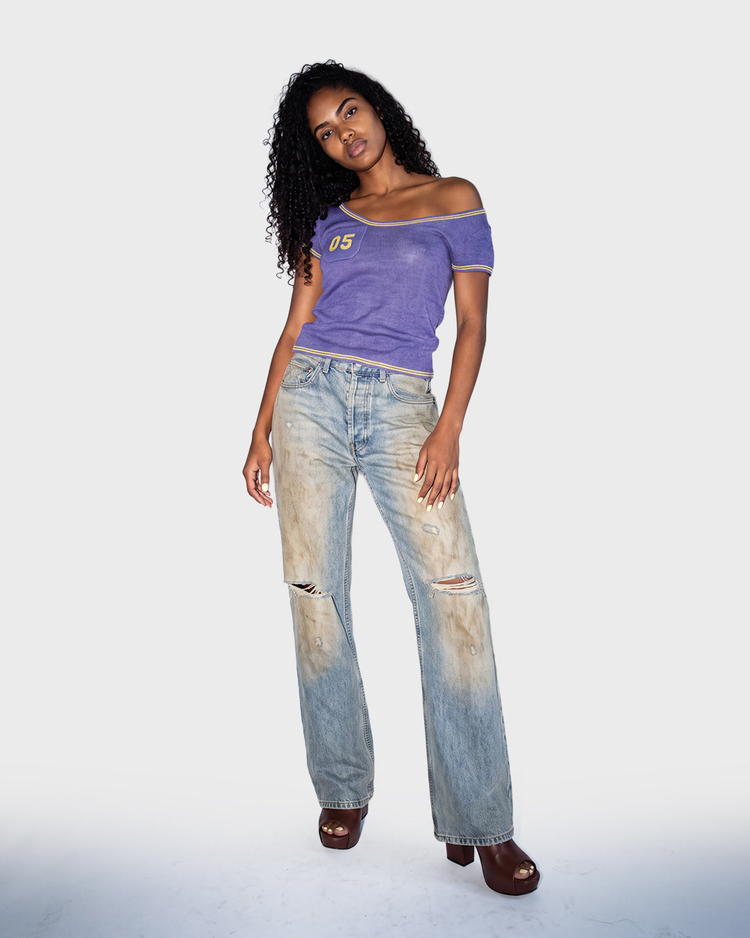 Contrast Trim Knit Tee