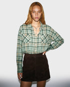 Cloud Wash Plaid Blouse