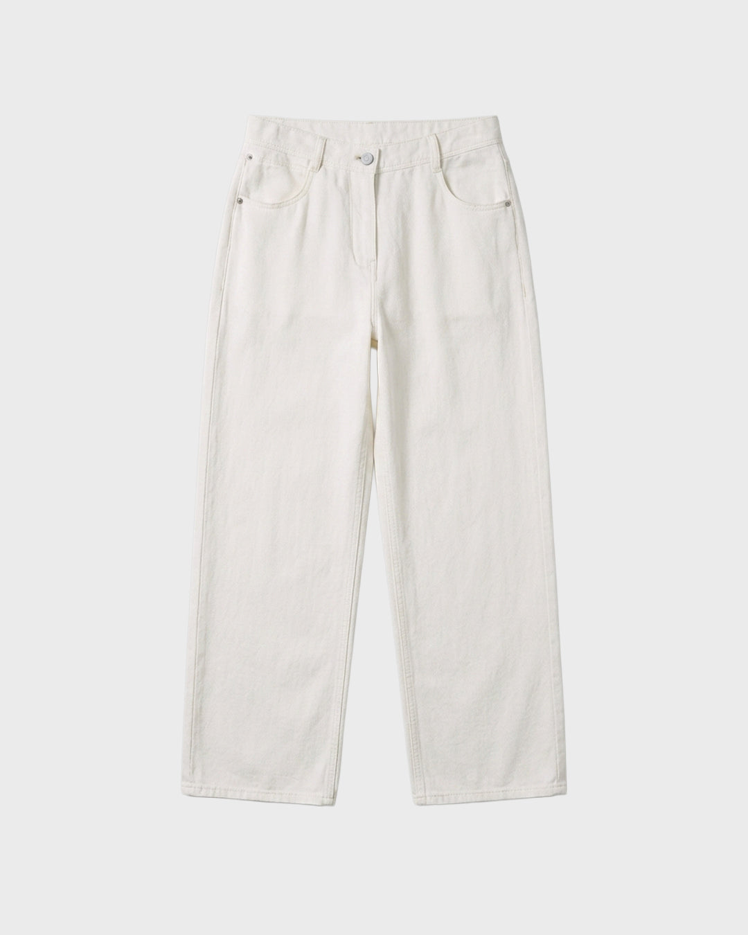 Ecru Wide Leg Jeans