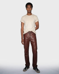 Oxblood Leather Trouser