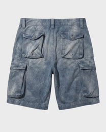 Pantalones cortos de mezclilla con pañuelo desteñido