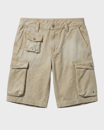Pantalones cortos de mezclilla con pañuelo desteñido