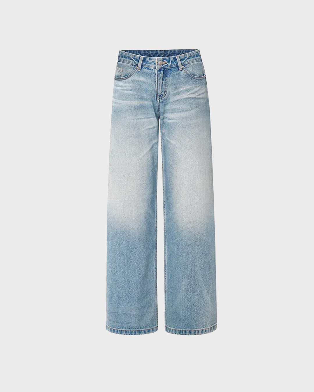 Whisker Low-Rise Straight Jeans