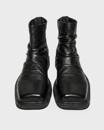 Draped Leather Boot