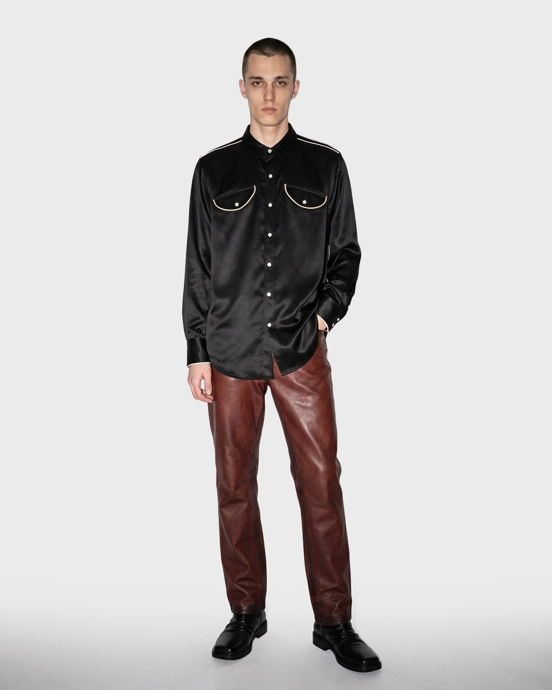 Camicia lunga in raso