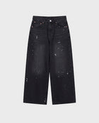 Noir Splatter Wide Jeans