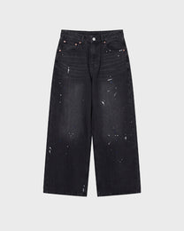 Noir Splatter Wide Jeans