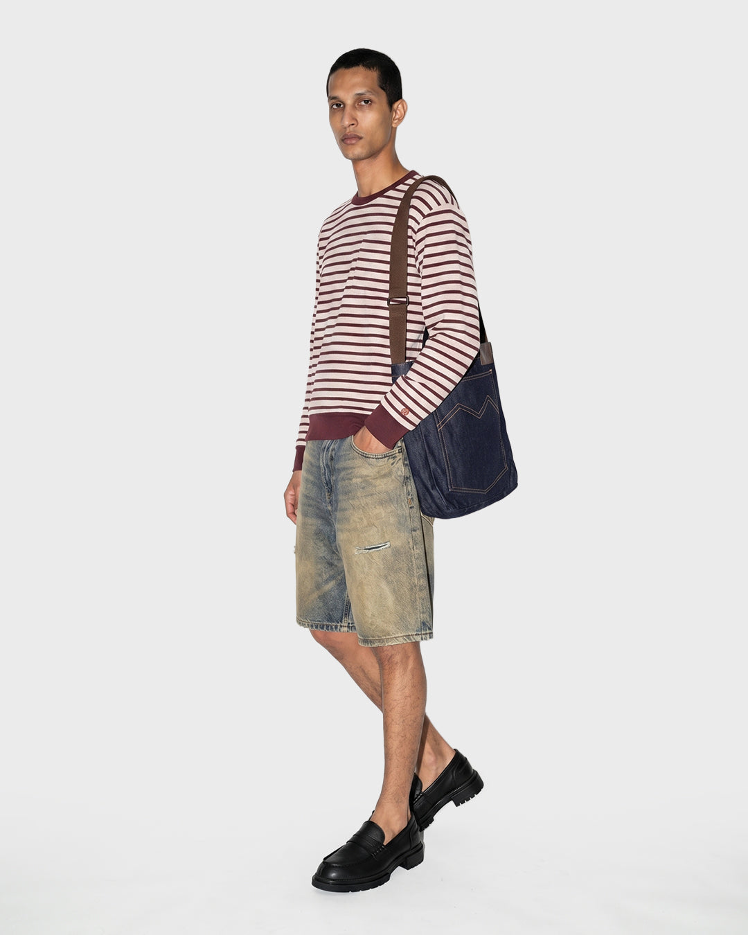 Borsa a tracolla in denim Bear &amp; Bolt