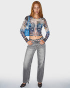 Newsprint Mesh Top