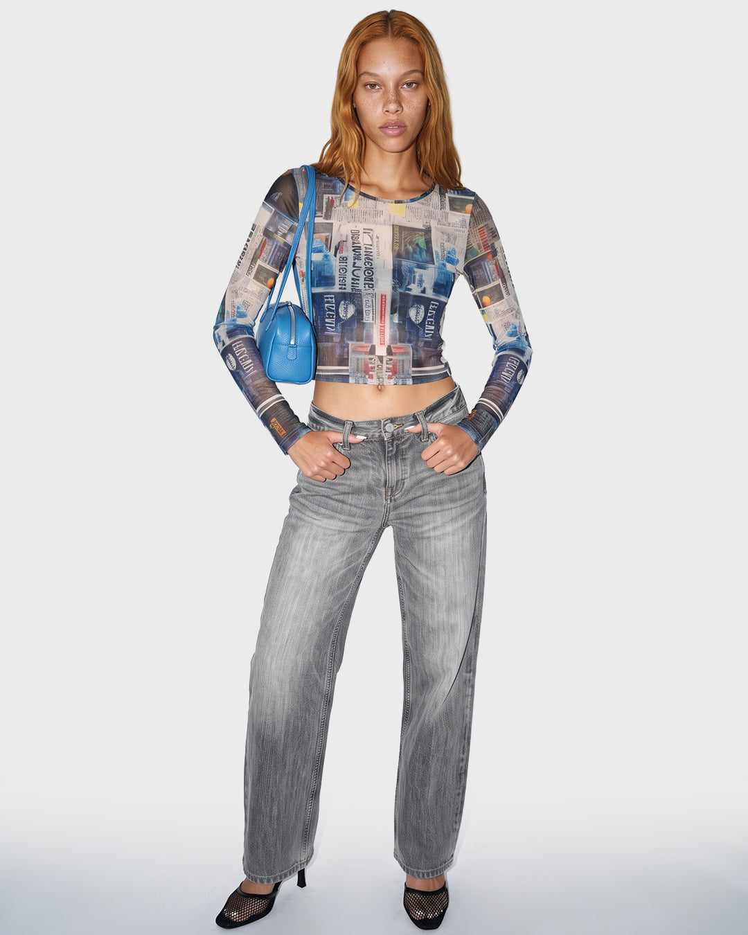 Newsprint Mesh Top