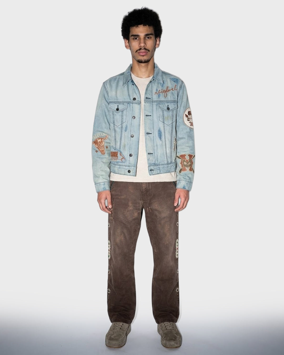 Jewel Denim Patchwork Pant