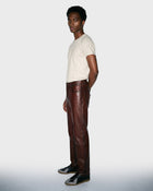 Pantaloni in pelle color sangue di bue