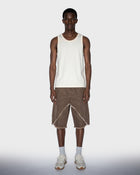 Tobacco Frayed Denim Shorts