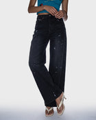 Noir Splatter Wide Jeans