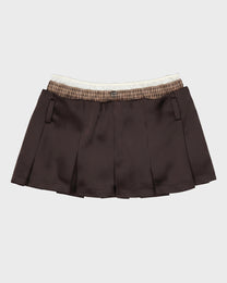 Satin Box Pleat Skirt