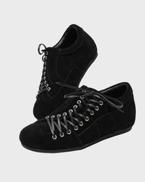 Asymmetrical Suede Lace Shoe