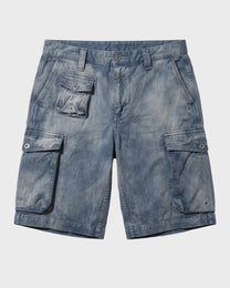 Pantalones cortos de mezclilla con pañuelo desteñido
