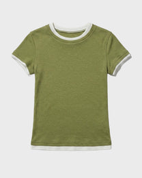 Lace Edge Ringer Tee