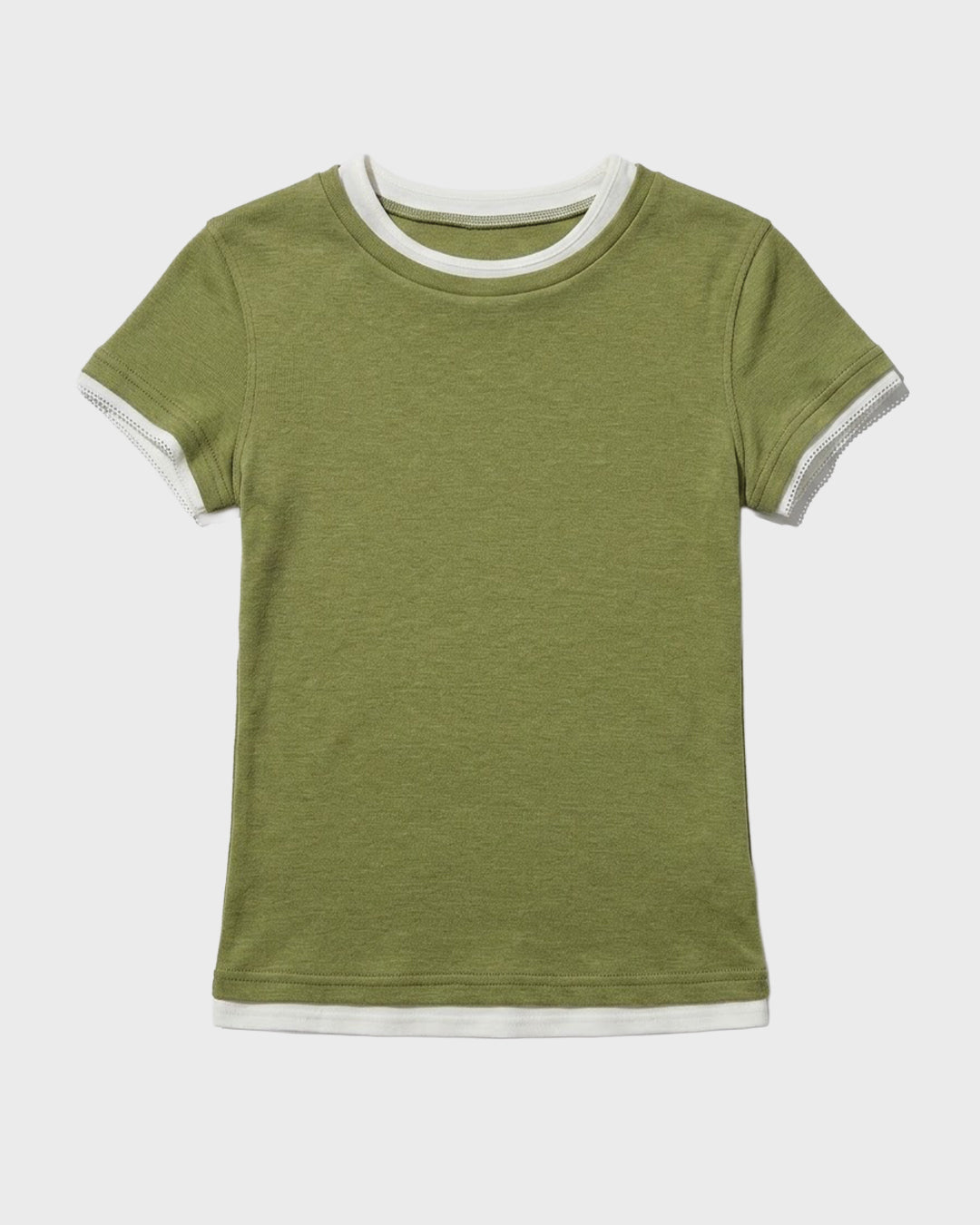 Lace Edge Ringer Tee