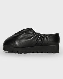 Ruched Leather Mule