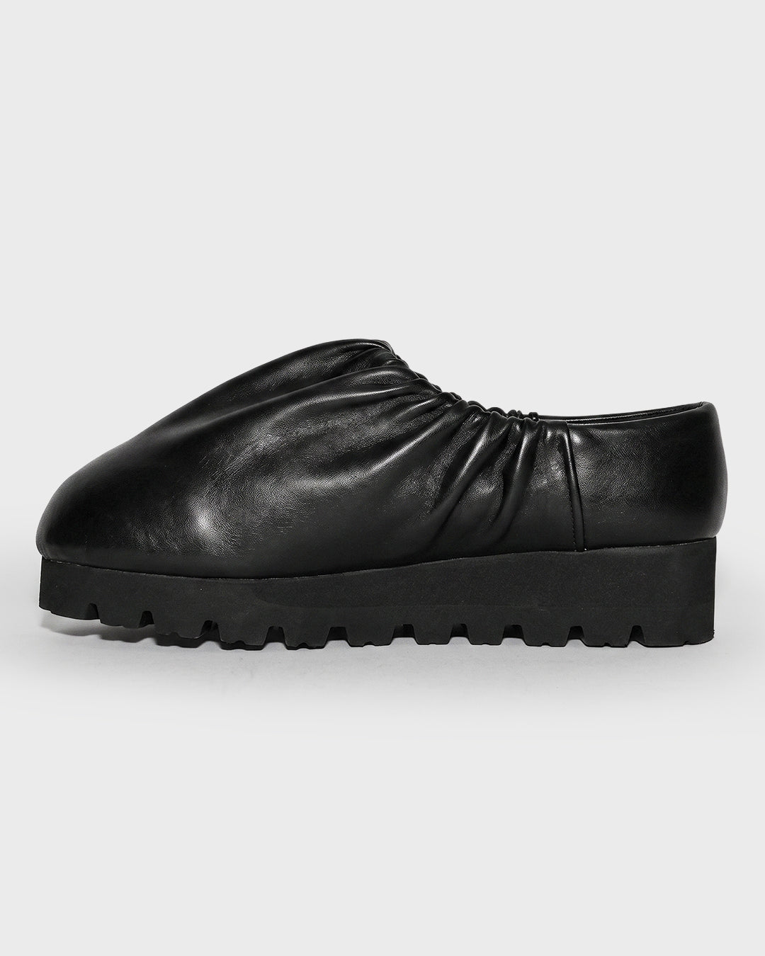Ruched Leather Mule