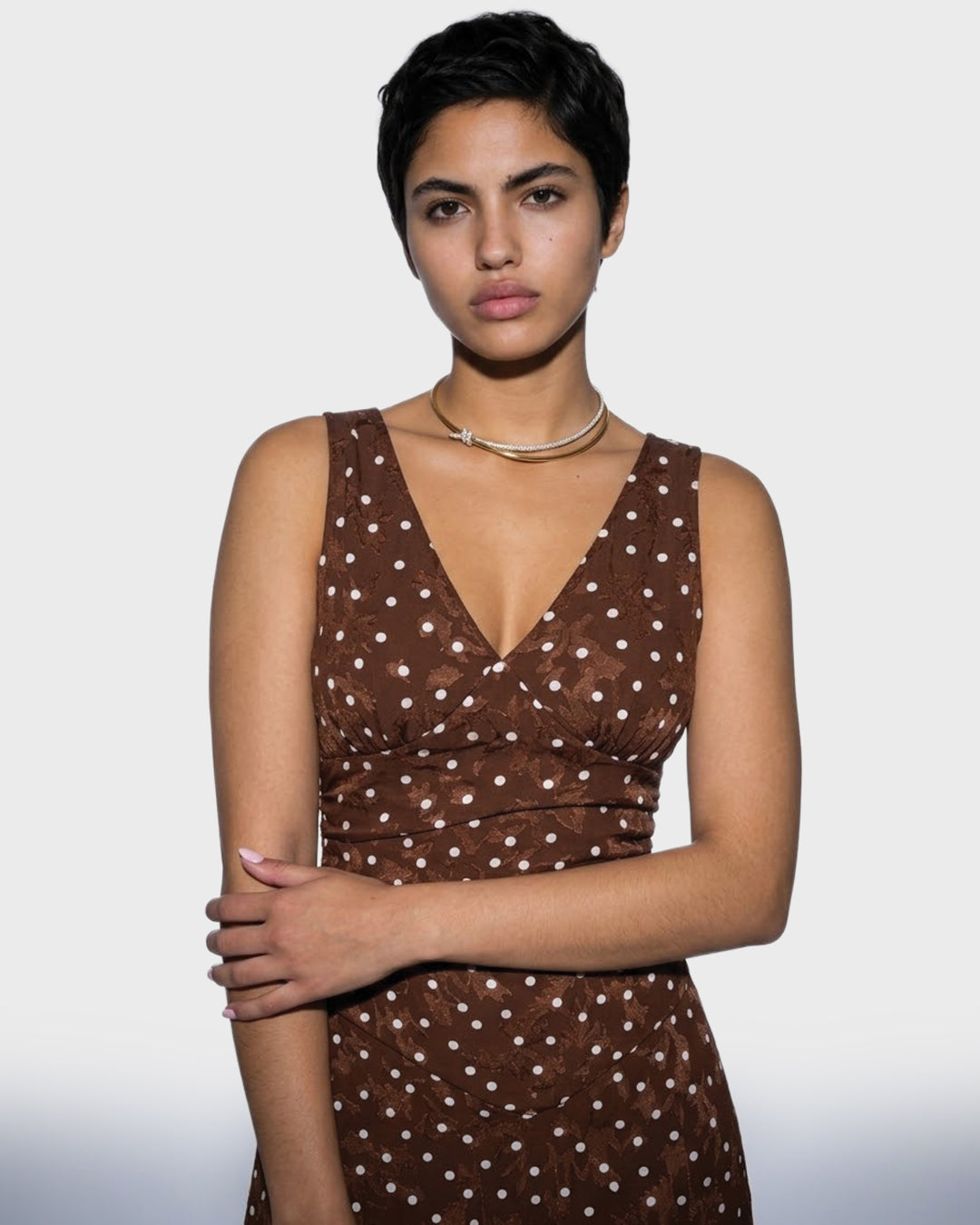 Jacquard Polka Dot Dress