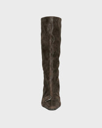 Distressed Slouch Buckle Boot