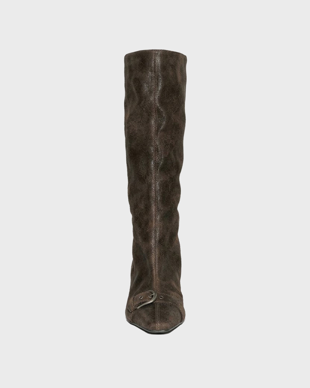 Distressed Slouch Buckle Boot