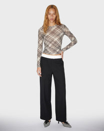 Blurred Plaid Top
