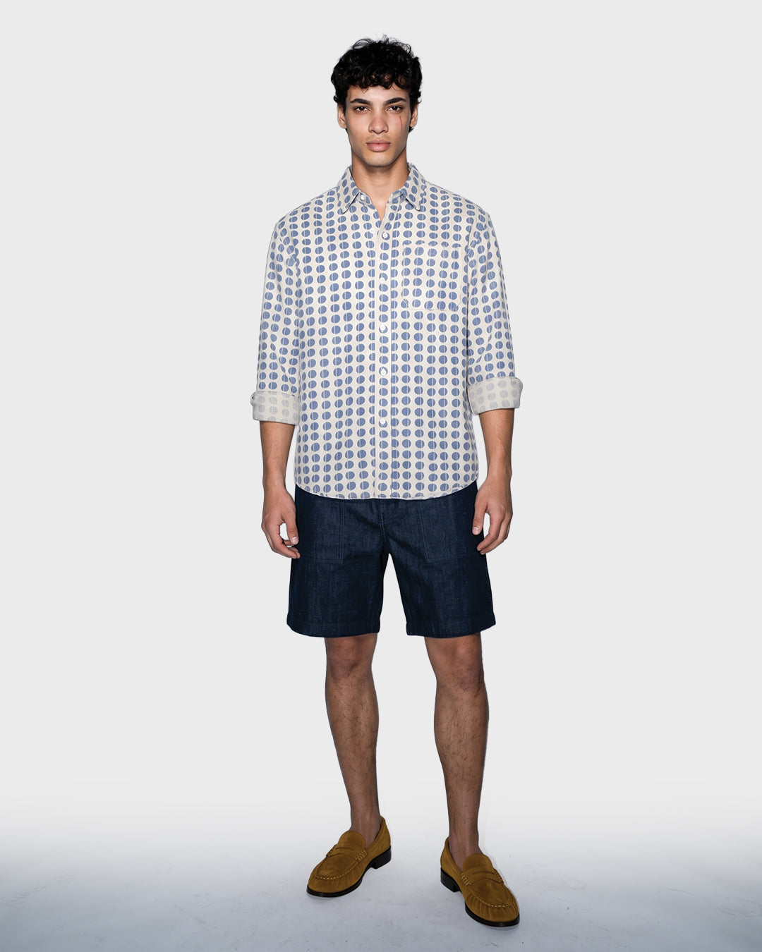 Shorts in denim grezzo di ramia