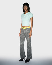 Blurred Plaid Flare Pant