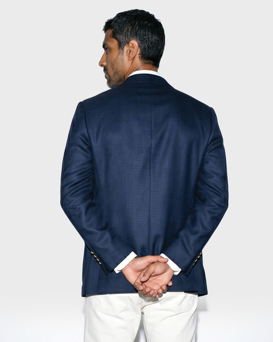 Blazer monopetto blu navy con revers a punta