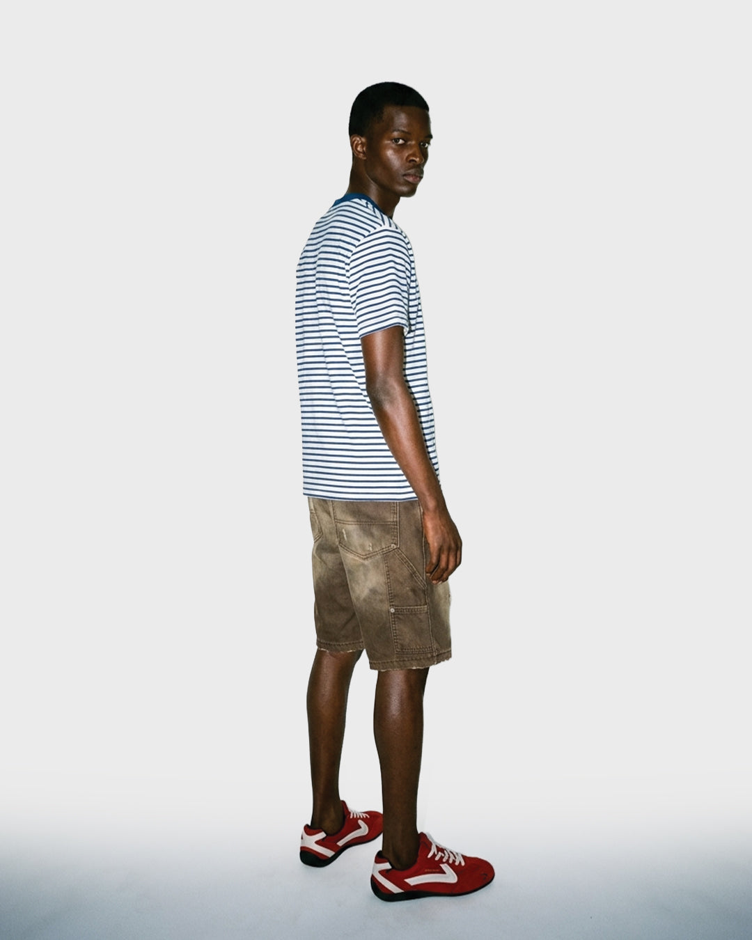 T-shirt Breton a Scollo Quadrato