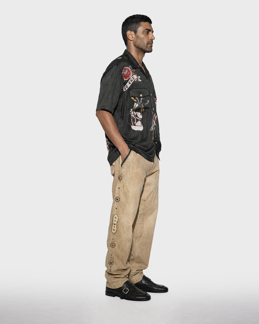 Jewel Denim Patchwork Pant