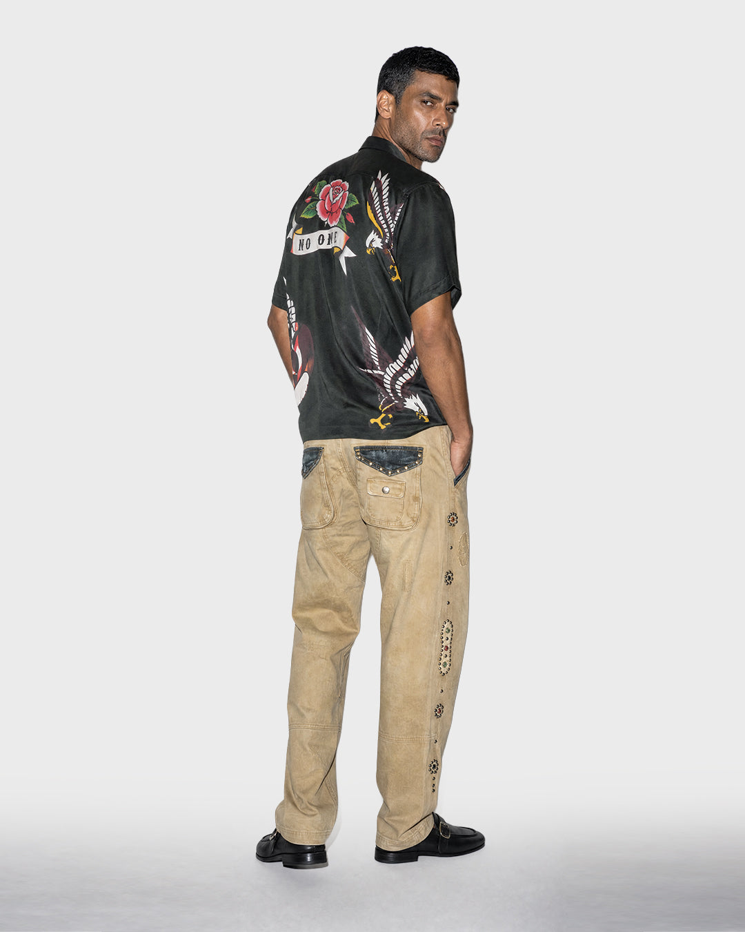 Jewel Denim Patchwork Pant