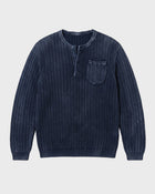 Washed Henley Knit