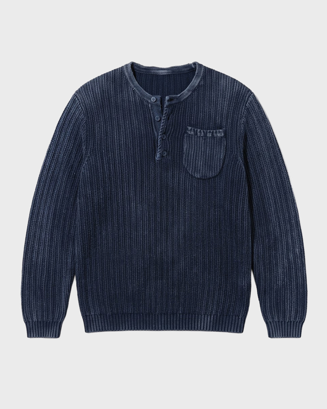 Washed Henley Knit
