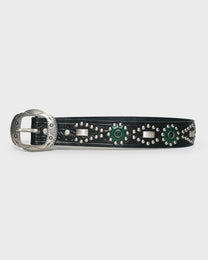 Rosette Leather Stud Belt
