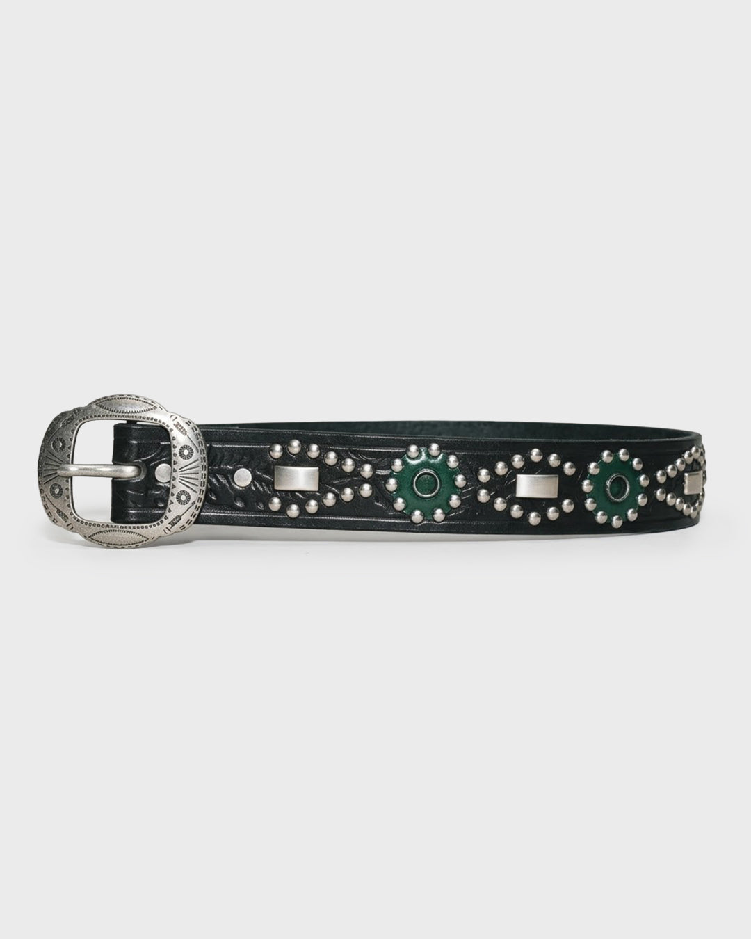 Rosette Leather Stud Belt