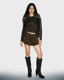 Wide Collar Fur Vest