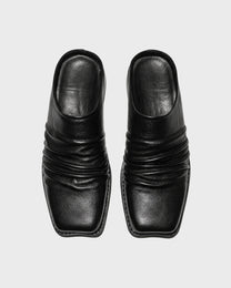 Draped Leather Mule